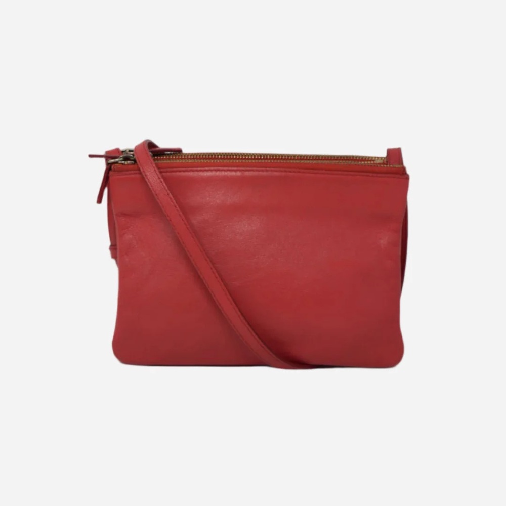 Celine Red Trio Leather Crossbody Color Refurnished